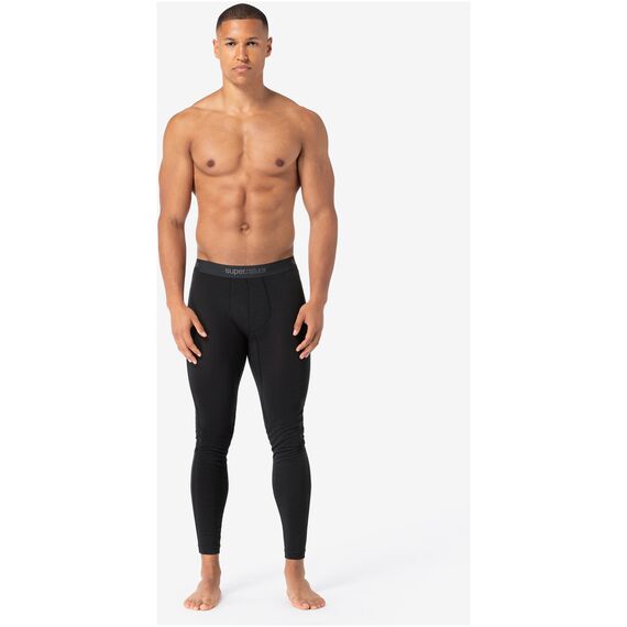 SUPER.NATURAL TUNDRA175 Tight legginsy męskie termoaktywne merino czarne, Kolor: czarny, Rozmiar: L, 3 zdjęcie