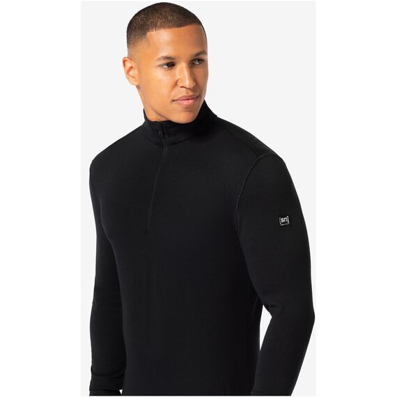 SUPER.NATURAL ARCTIC230 ZIP 1/4 koszulka męska termoaktywna merino czarna, Kolor: czarny, Rozmiar: L, 2 zdjęcie