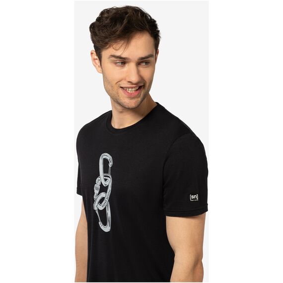 SUPER.NATURAL Carabineri Tee koszulka męska wspinanie trekking merino czarna, Kolor: czarny, Rozmiar: M, 2 zdjęcie