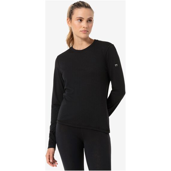 SUPER.NATURAL Koszulka damska z długim rękawem merino TUNDRA175 czarna, Kolor: czarny, Rozmiar: L