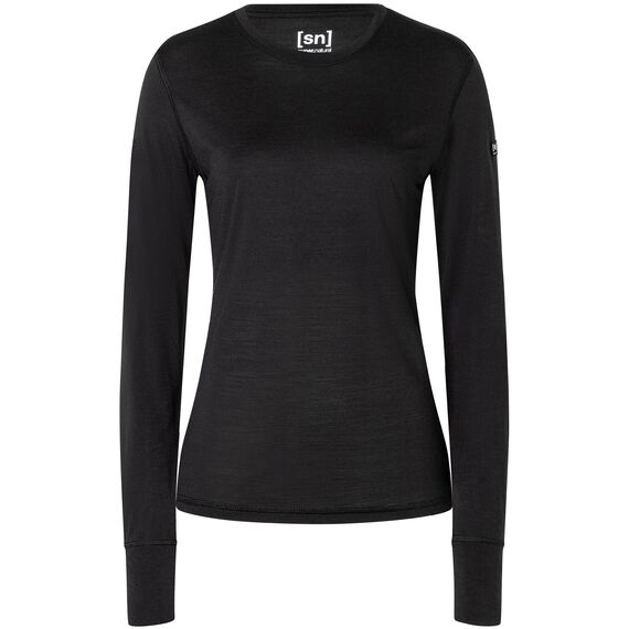 SUPER.NATURAL Koszulka damska z długim rękawem merino TUNDRA175 czarna, Kolor: czarny, Rozmiar: L, 2 zdjęcie