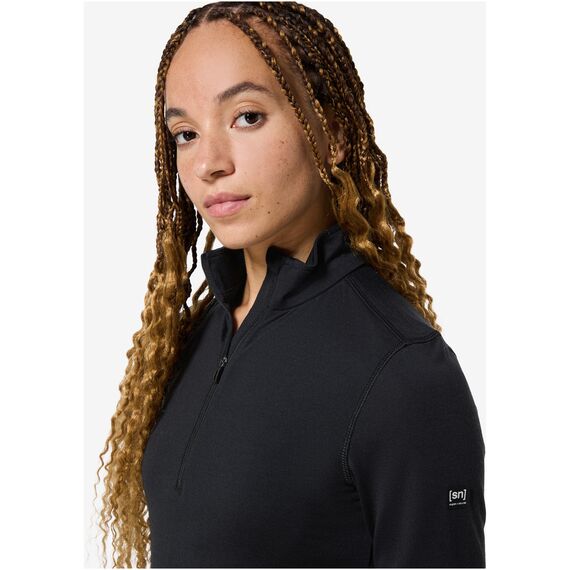 SUPER.NATURAL ARCTIC230 ZIP 1/4 koszulka damska termoaktywna merino czarna, Kolor: czarny, Rozmiar: M, 2 zdjęcie