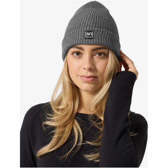 SUPER.NATURAL Merino Basic Beanie czapka unisex męska damska zimowa szara, Kolor: szary, Rozmiar: one size
