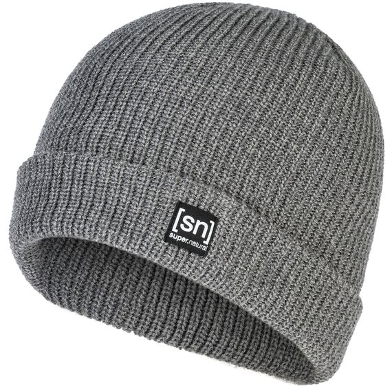 SUPER.NATURAL Merino Basic Beanie czapka unisex męska damska zimowa szara, Kolor: szary, Rozmiar: one size, 3 zdjęcie