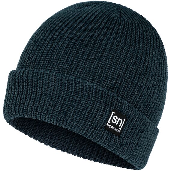 SUPER.NATURAL Merino Basic Beanie czapka unisex męska damska zimowa granatowa, Kolor: granatowy, Rozmiar: one size