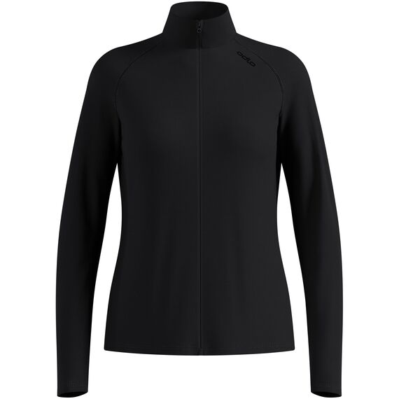 Bluza rozpinana damska Odlo ESSENTIAL WARM FULL ZIP Mid layer full zip czarna, Kolor: czarny, Rozmiar: ​M