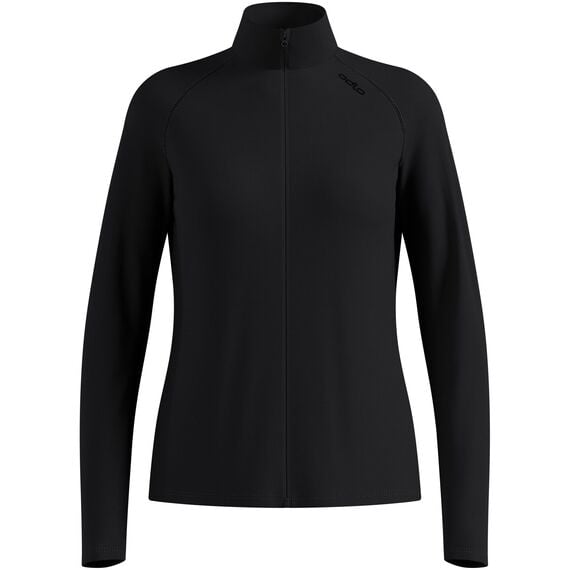Bluza rozpinana damska Odlo ESSENTIAL WARM FULL ZIP Mid layer full zip czarna, Kolor: czarny, Rozmiar: ​S