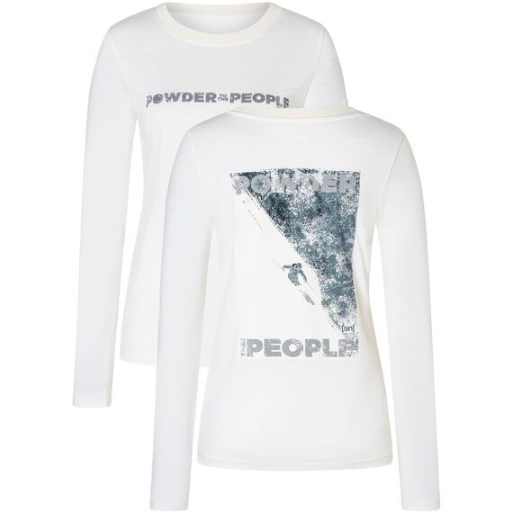 Longsleeve damski SUPER.NATURAL POWDER TO THE PEOPLE BIO biały, Kolor: biały, Rozmiar: XS, 3 zdjęcie