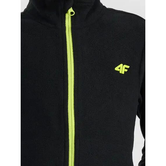 4F M493 Bluza polarowa chłopięca rozpinana na zimę bez kaptura czarna, Kolor: czarny, Rozmiar: 140, 3 zdjęcie
