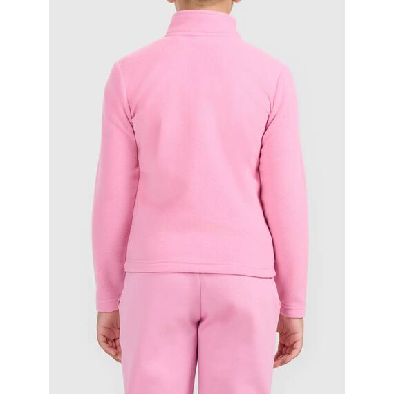 4F F472 Bluza polarowa rozpinana bez kaptura dziewczęca na zimę różowa, Kolor: różowy, Rozmiar: 122, 2 zdjęcie