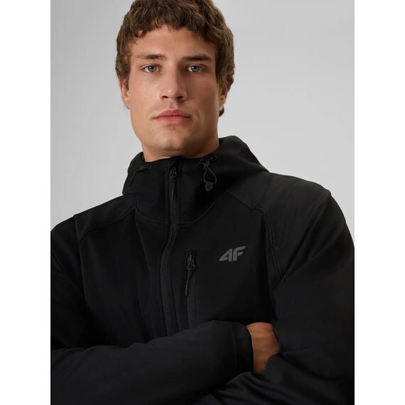 4F M646 Kurtka męska SOFTSHELL sportowa na co dzień czarna, Kolor: czarny, Rozmiar: XXL, 2 zdjęcie