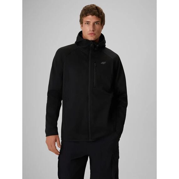 4F M646 Kurtka męska SOFTSHELL sportowa na co dzień czarna, Kolor: czarny, Rozmiar: XXL