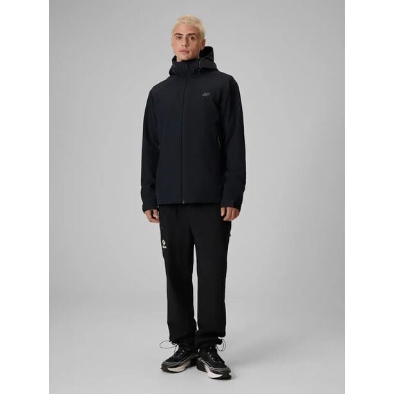 4F M608 Funkcojnalna kurtka męska SOFTSHELL z kapturem na co dzień czarna, Kolor: czarny, Rozmiar: M, 5 zdjęcie