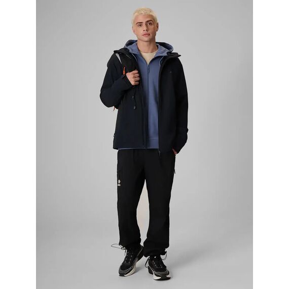 4F M608 Funkcojnalna kurtka męska SOFTSHELL z kapturem na co dzień czarna, Kolor: czarny, Rozmiar: XL, 6 zdjęcie