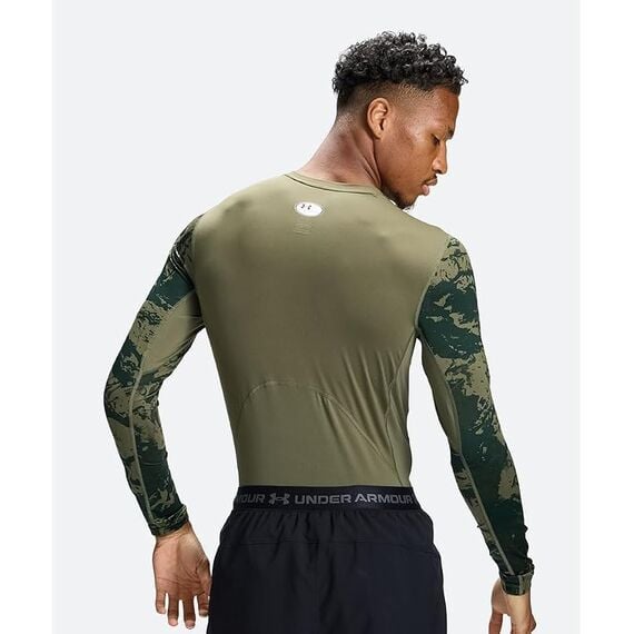 Under Armour UA HG Armour Comp CB LS męska koszulka sportowa treningowa zielona, Kolor: zielony, Rozmiar: L, 2 zdjęcie