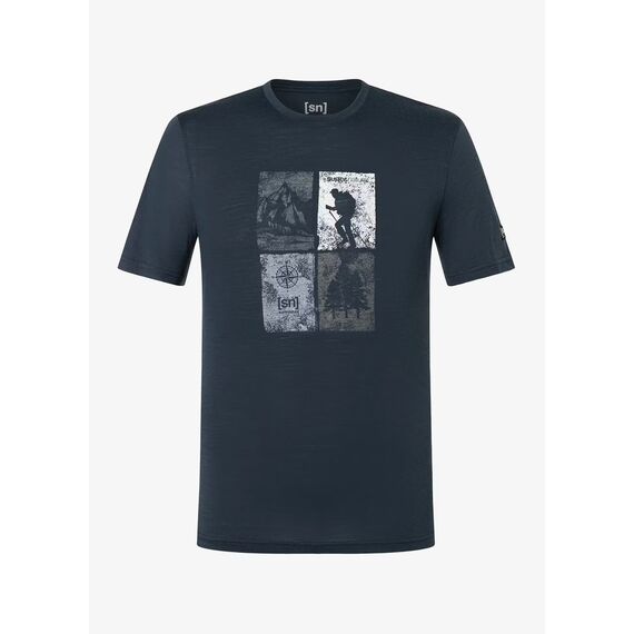 SUPER.NATURAL Koszulka męska merino GO HIKING TEE granatowa, Kolor: granatowy, Rozmiar: S, 3 zdjęcie