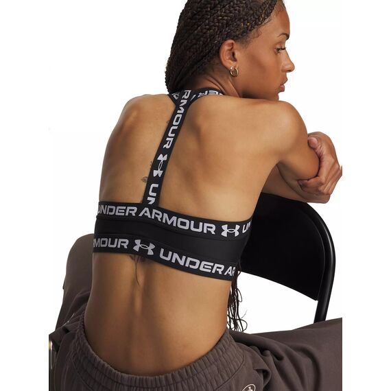 Under Armour HeatGear Mid T-Back damski biustonosz sportowy średnie wsparcie czarny, Kolor: czarny, Rozmiar: S, 3 zdjęcie