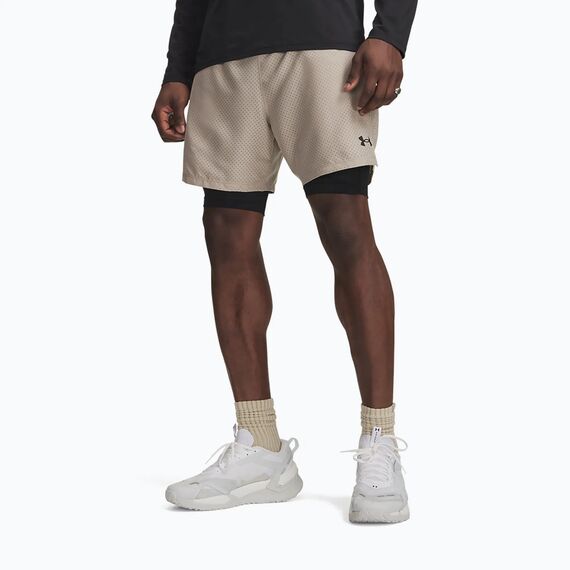 Under Armour UA Vanish Woven 2.0 2w1 męskie spodenki treningowe beżowe, Kolor: beżowy, Rozmiar: XL, 2 zdjęcie