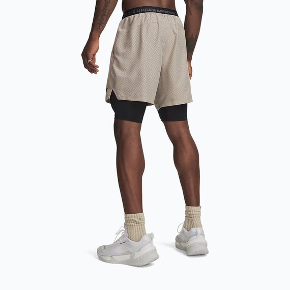 Under Armour UA Vanish Woven 2.0 2w1 męskie spodenki treningowe beżowe, Kolor: beżowy, Rozmiar: M, 3 zdjęcie