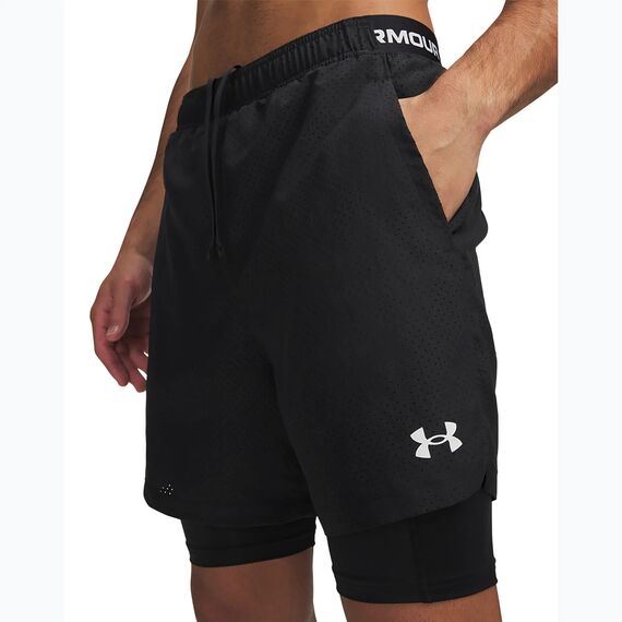 Under Armour UA Vanish Woven 2.0 2w1 męskie spodenki treningowe czarne, Kolor: czarny, Rozmiar: XL