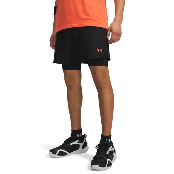 Under Armour UA Vanish Woven 2.0 2w1 męskie spodenki treningowe czarny, Kolor: czarno-pomarańczowy, Rozmiar: XL, 2 zdjęcie