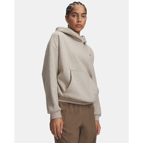 UNDER ARMOUR damska bluza dresowa Icon Fleece Hoodie beżowy, Kolor: beżowy, Rozmiar: L