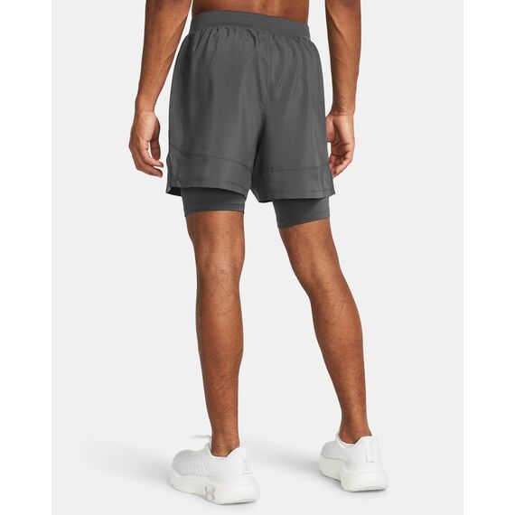UNDER ARMOUR spodenki męskie do biegania LAUNCH 5'' 2-IN-1 SHORTS szary, Kolor: szary, Rozmiar: XXL, 2 zdjęcie