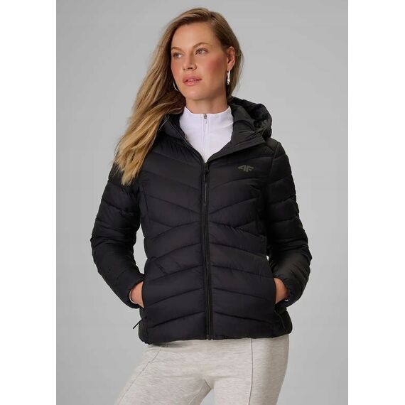 4F damska kurtka zimowa puchowa F0924 CITY JACKETS czarna, Kolor: czarny, Rozmiar: L