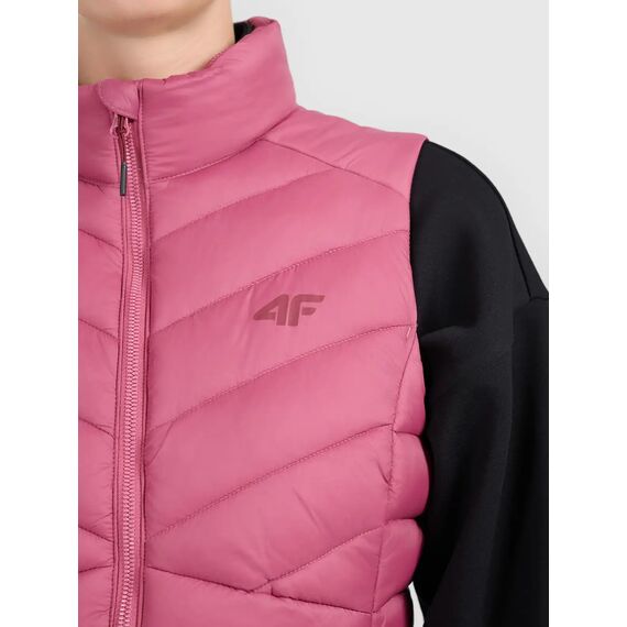4F Kamizelka puchowa pikowana damska F371 CITY JACKETS różowa, Kolor: różowy, Rozmiar: S, 3 zdjęcie