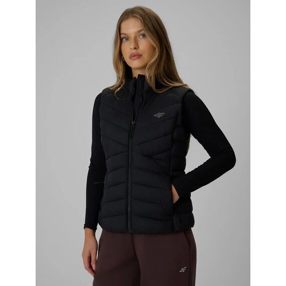 4F Kamizelka puchowa pikowana damska F371 CITY JACKETS czarna, Kolor: czarny, Rozmiar: L