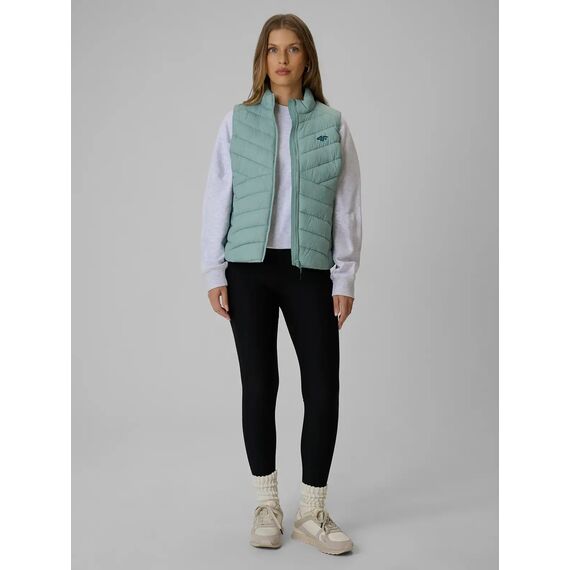 4F Kamizelka puchowa pikowana damska F371 CITY JACKETS zielona, Kolor: zielony, Rozmiar: S