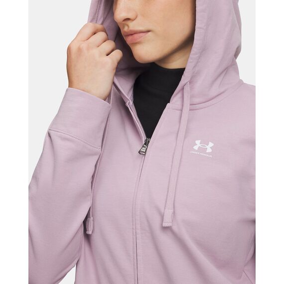 Under Armour UA Sport Terry FZ damska bluza z kapturem rozpinana fioletowa, Kolor: fioletowy, Rozmiar: S, 3 zdjęcie