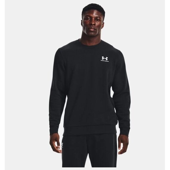Under Armour UA Icon Fleece Crew męska bluza bez kaptura na co dzień czarna, Kolor: czarny, Rozmiar: S