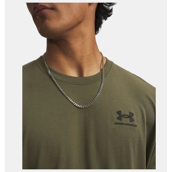Under Armour UA Logo Embroidered Heavyweight męska koszulka bawełna zielona, Kolor: zielony, Rozmiar: XXL, 3 zdjęcie