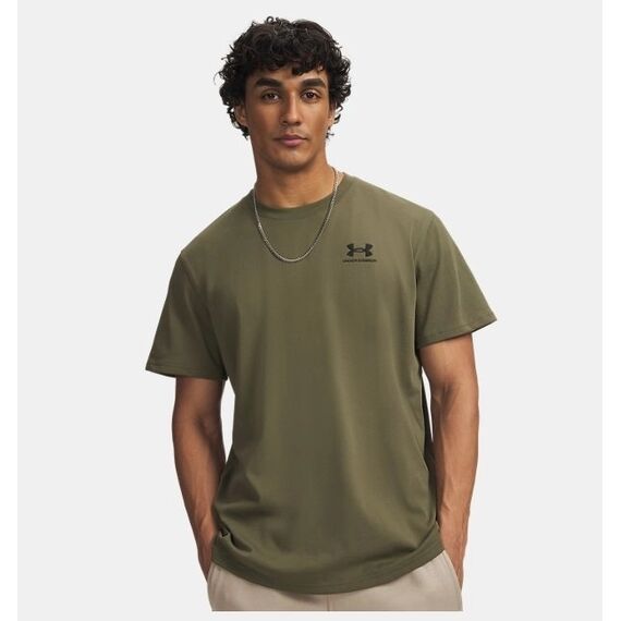 Under Armour UA Logo Embroidered Heavyweight męska koszulka bawełna zielona, Kolor: zielony, Rozmiar: 3XL