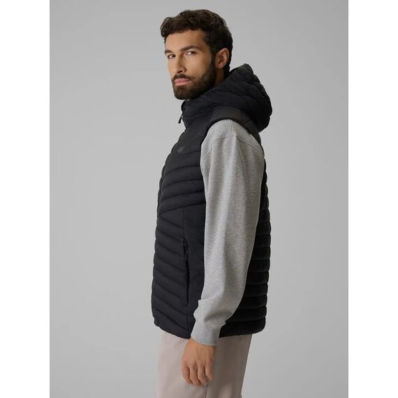 4F Kamizelka puchowa męska ocieplana z kapturem M376 CITY JACKETS czarna, Kolor: czarny, Rozmiar: S, 3 zdjęcie