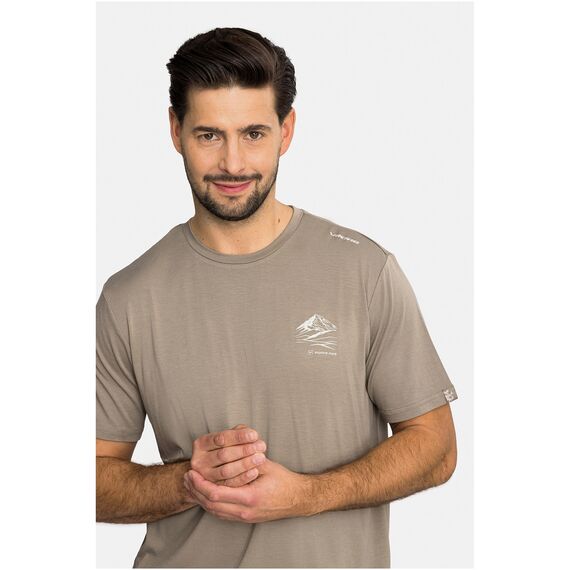 VIKING T-shirt męski Lenta Bamboo Light beżowy, Kolor: beżowy, Rozmiar: XL, 5 zdjęcie