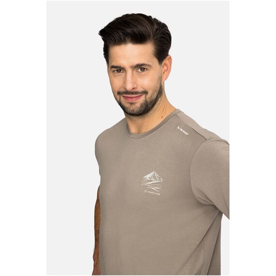 VIKING T-shirt męski Lenta Bamboo Light beżowy, Kolor: beżowy, Rozmiar: L, 6 zdjęcie