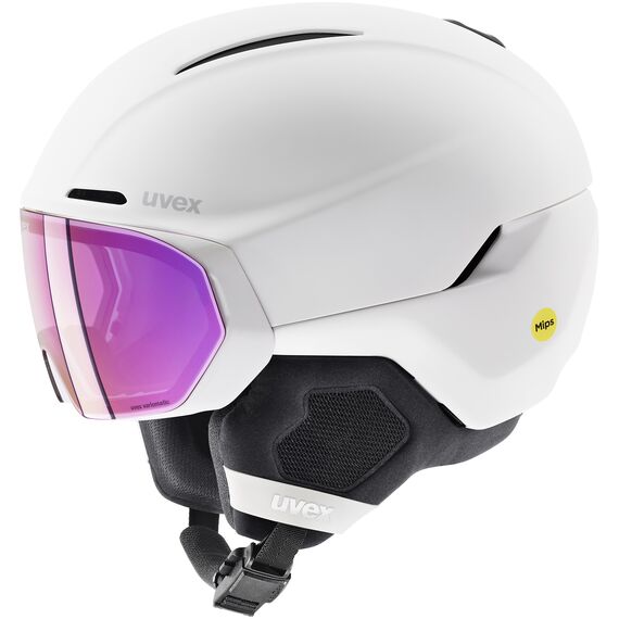 UVEX Kask narciarski hybrydowa konstrukcja wizjer Horizon V MAG MIPS biały, Kolor: biały, Rozmiar: 51-55