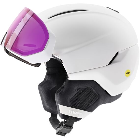 UVEX Kask narciarski hybrydowa konstrukcja wizjer Horizon V MAG MIPS biały, Kolor: biały, Rozmiar: 55-59, 5 zdjęcie