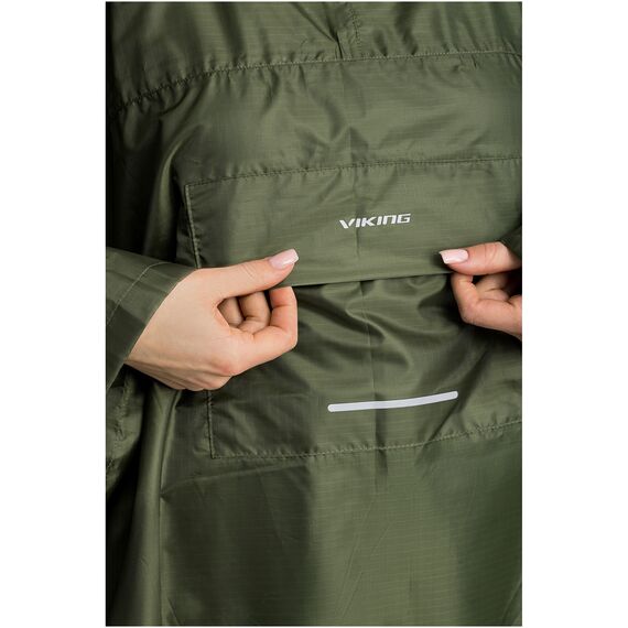VIKING Poncho przeciwdeszczowe dla dorosłych Vesper Backpack zielone, Kolor: zielony, Rozmiar: uniwersalny, 6 zdjęcie