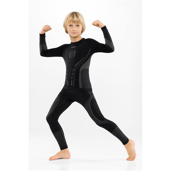 VIKING Bielizna dziecięca zestaw koszulka legginsy Riko 2.0 Set czarna, Kolor: czarny, Rozmiar: 116-128, 3 zdjęcie