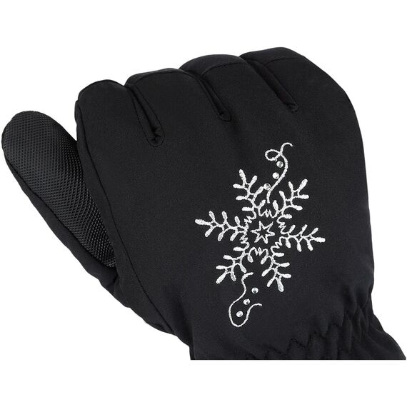 VIKING Rękawice Aliana Ski Lady z kryształkami czarny, Kolor: czarny, Rozmiar: 6, 3 zdjęcie