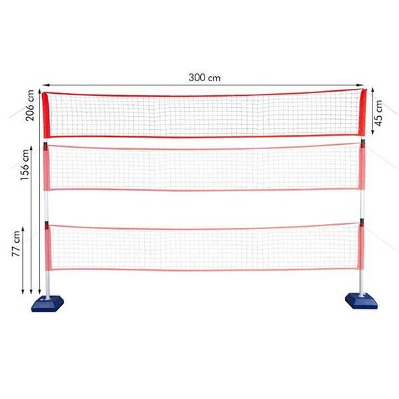NILS 3W1 Siatka Multifunkcyjna Badminton+Tenis+Siatkówka Pokrowiec Pełny , 9 zdjęcie