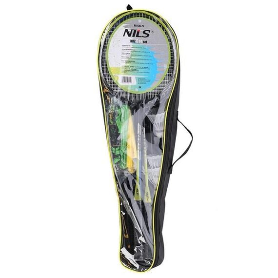 NILS Steel / Zestaw Do Badmintona 4 Rakiety + 3 Lotki + Siatki 195x22cm + Pokrowiec, 6 zdjęcie