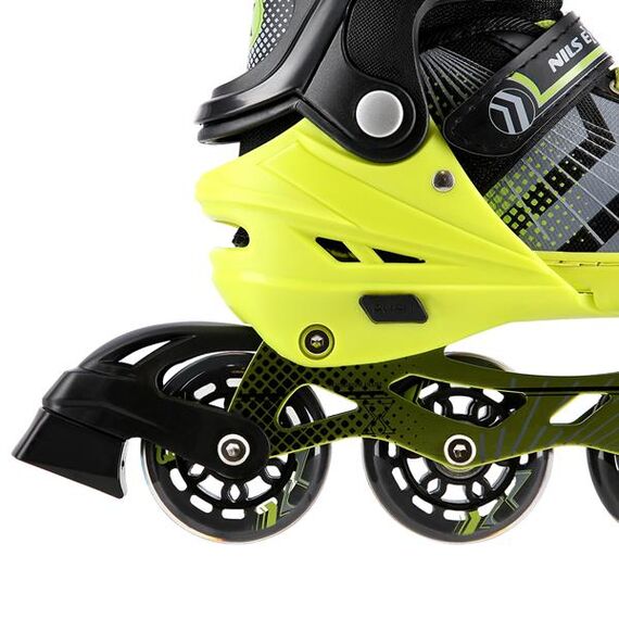 NILS EXTREME 4W1 Czarno-Zielony Łyżworolki z wymienną płozą hokejową Extreme, Rozmiar: 34-38, 8 zdjęcie