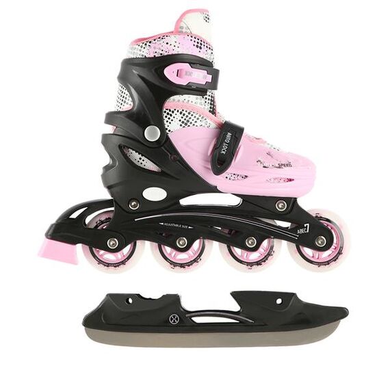 NH18331 Łyżworolki Z Wymienną Płozą Hokejową 4W1 Różowe NILS EXTREME, Rozmiar: M (35-38), 15 zdjęcie