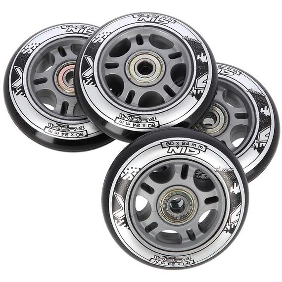 NILS EXTREME 80X24 82A Czarne (4 szt) + Abec-9 (8 szt) Zestaw Extreme