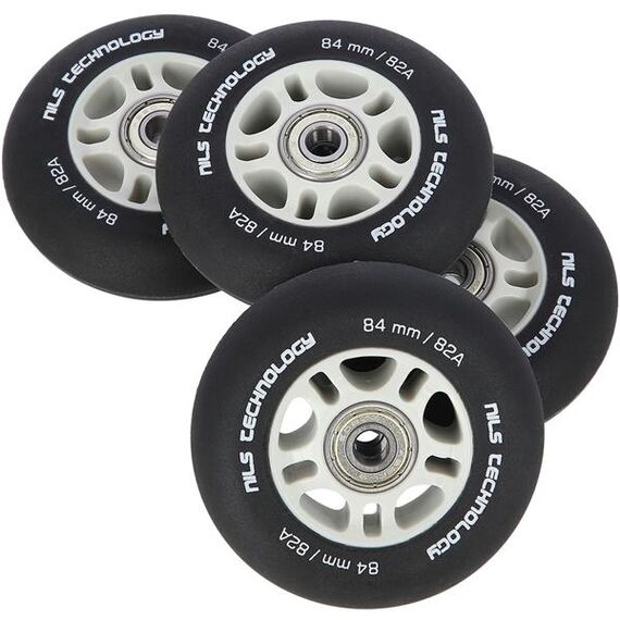 NILS EXTREME 84X24 82A Czarne Matowe (4 szt) + Abec-9 Chrome (8 szt) Zestaw Extreme