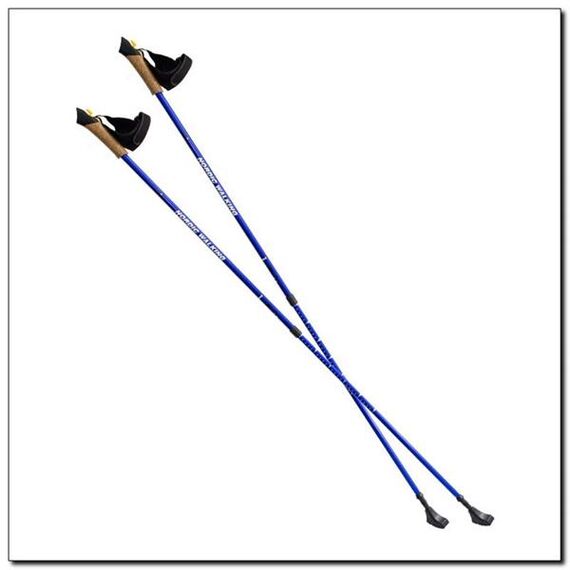 NILS Blue Kije Nordic Walking z regulacją wysokości od 87 do 135 cm niebieskie, 2 zdjęcie